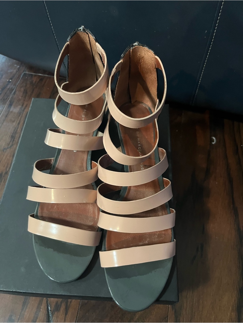 Marc by Marc Jacobs Nude Pink and Black Strappy Sandals